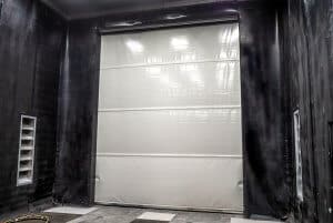 Blast room roller door view from inside