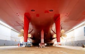 Airblast Marine Production Facility ship in dry dock