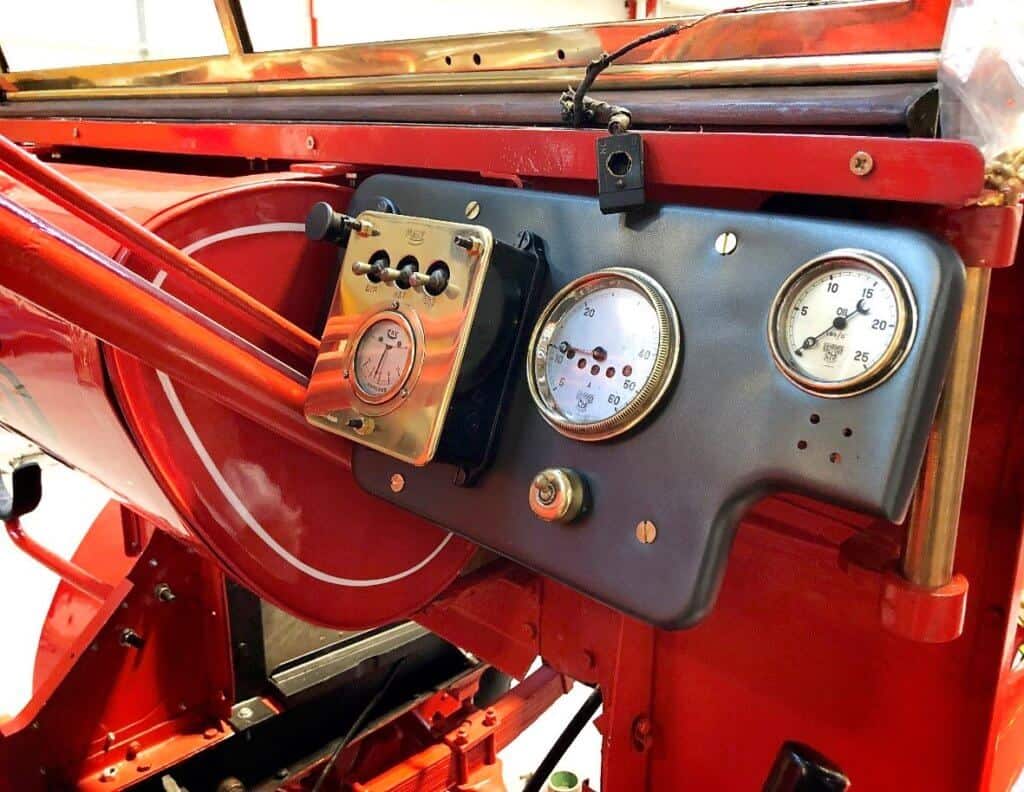 Cummins fire engine original controls close up after