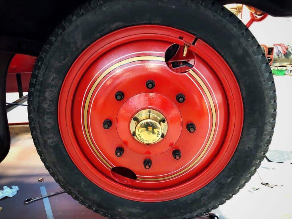 Cummins fire engine wheel after